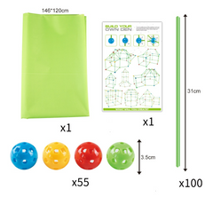 Children's Bead Tent Fort Building Kit Toy