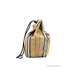 Burberry Phoebe Nylon Drawstring Bucket Bag
